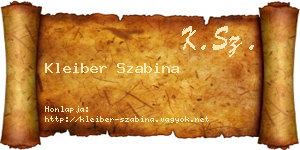 Kleiber Szabina névjegykártya