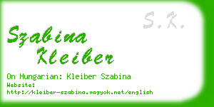 szabina kleiber business card